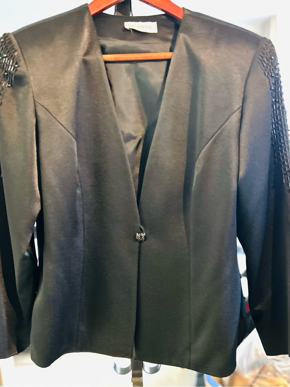 Holt Renfrew custom designed satin long maxi dress Tailored Jacket - classic